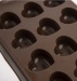 Forma na 15 ks čokolády srdce silikon hnědá