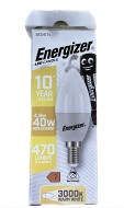 Žárovka LED E14 / 4,9 W / 3000 K / 470 lm svíčka Energizer