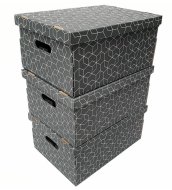 Sada 3 ks skládacích kartonových krabic 32x45,5x22 cm