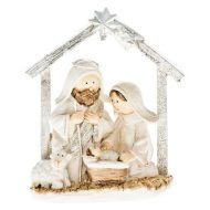 Betlém s Ježíškem, Marií a Josefem bílý 11,5 cm