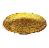 Tácek na svíčku kulatý zlatý 12x1 cm