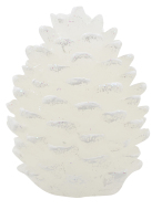 Svíčka ŠIŠKA bílá s bílými glitry 6x9 cm