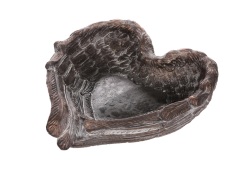 Dekorace na hrob křídla ve tvaru srdce 18,5x20,5 cm
