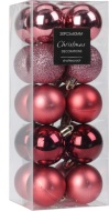 Ozdoba vánoční koule růžová mix 20 ks/ 4 cm
