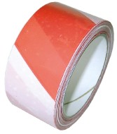 Páska výstražná lepící 50 mmx66 m červeno-bílá