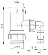 Mezikus 5/4x5/4 sifon s příp. pračka A300