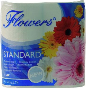 Papír toaletní 1 vrstvý Flowers Standard