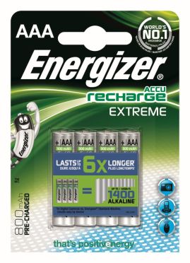 Baterie nabíjecí mikrotužka AAA / HR03 - 800 mAh Energizer EXTREME 4ks