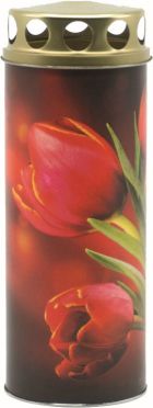 Svíčka hřbitovní dekor tulipán (hoří 2 dny)