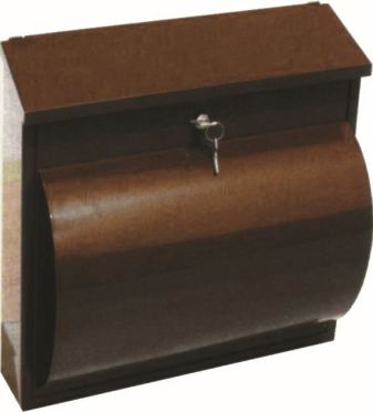 Schránka poštovní hnědá s boxem na noviny 360x360x100mm