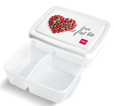 Box jídelní dělený 0,3 l+0,5 l s potiskem plast