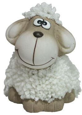 Dekorace keramická ovečka bílá