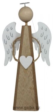 Dekorace anděl se srdcem 34,5 cm