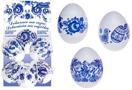 Dekorace smršťovací na vejce modré 10 ks+10 stojánků