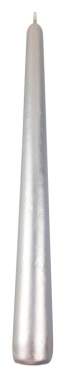 Svíčka kónická stříbrná metal 22x2,4 cm