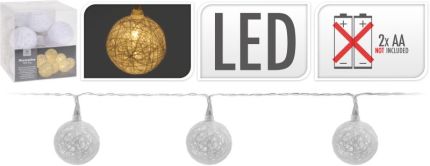 Světla vánoční 10 LED žárovek dekorační koule