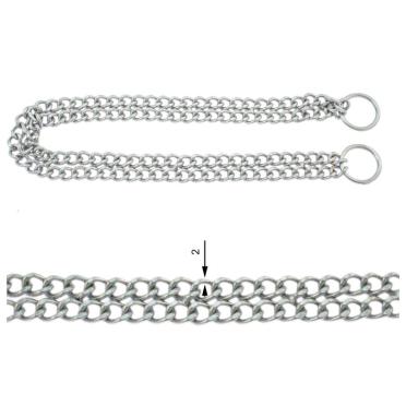 Řetěz - obojek stahovací dvouřadý 2 mm/40 cm