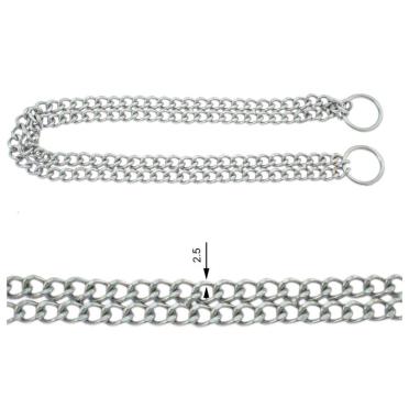 Řetěz - obojek stahovací dvouřadý 2,5 mm/70 cm