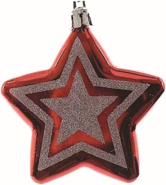 Ozdoba vánoční hvězda 2 ks/7 cm červená