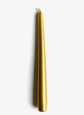 Svíčka kónická zlatá metalik 24 cm