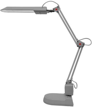 Lampa stolní LED 8W, 630 lm, 4000K stříbrná s otočnými klouby