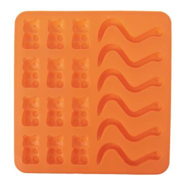 Forma na gumídky a žížalky oranžová silikon