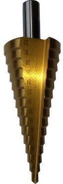 Vrták stupňovitý 04-32 mm TIN HSS ocel 4241 do kovu
