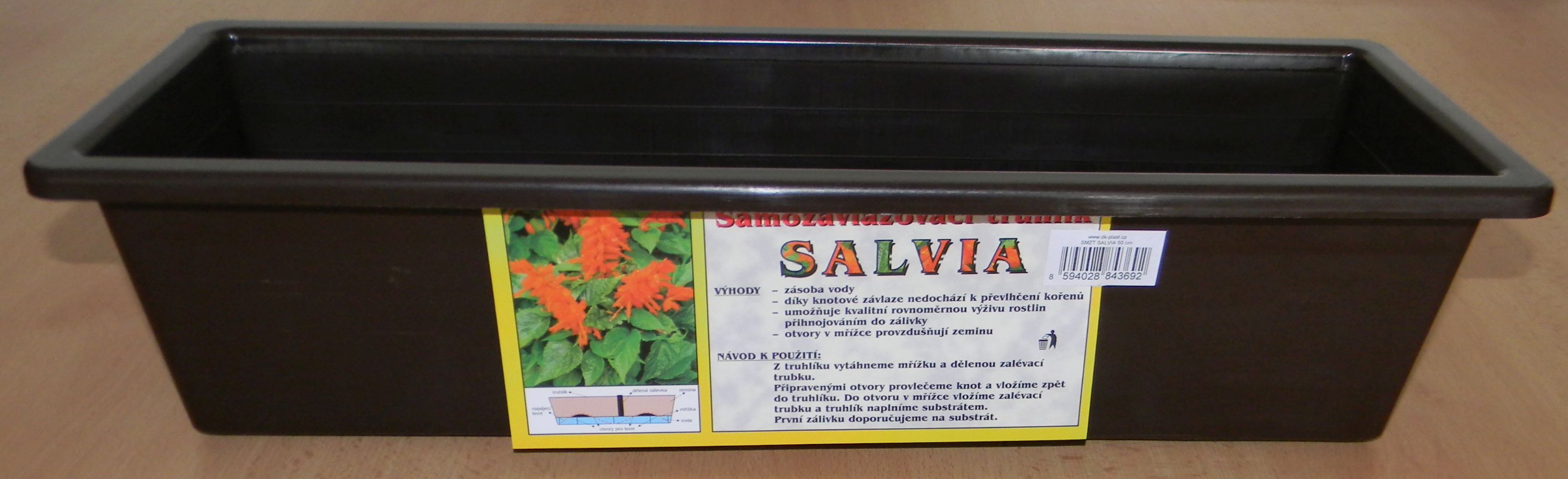 Truhlík samozavlažovací 60 cm hnědý Salvia