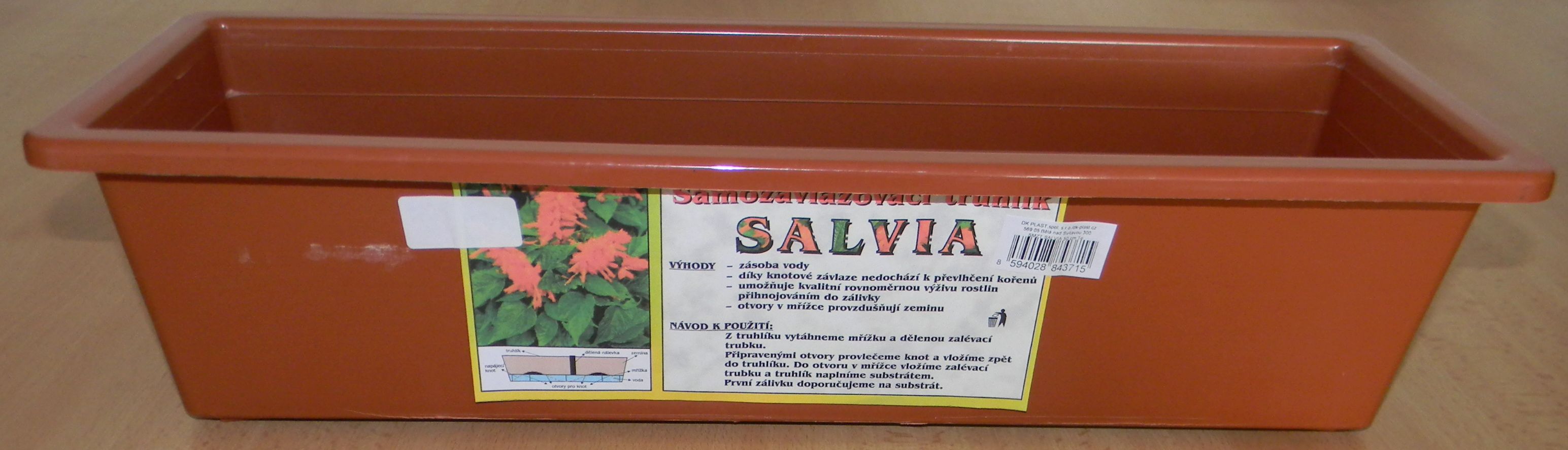 Truhlík samozavlažovací 60 cm terakota Salvia