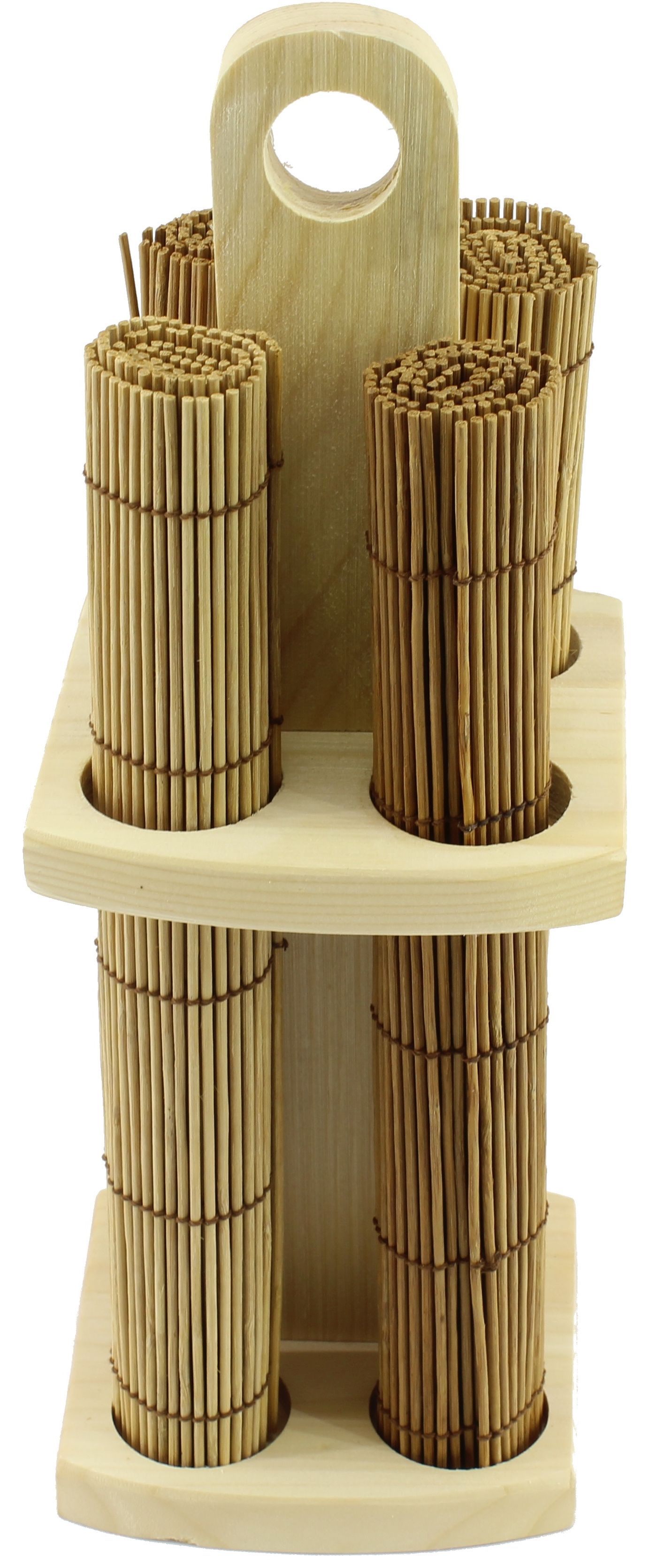 Prostíraní 4 ks bambus v dřevěném stojanu