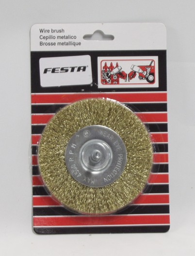 Kartáč rotační okružní vlnitý 100 mm se stopkou (drát 0,25 mm) FESTA